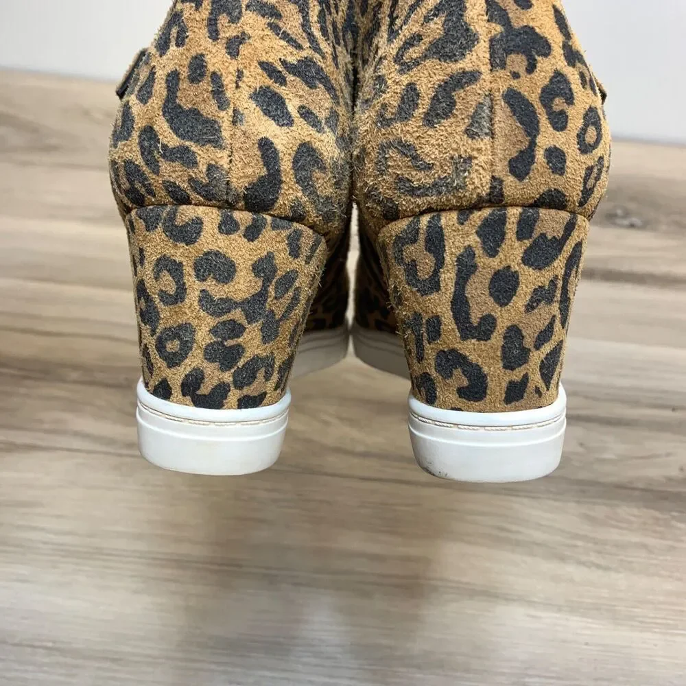 Linea Paolo Wedge Sneaker 8.5M Freshton Leopard Platform Shoes Bootie Leather - Picture 4 of 11